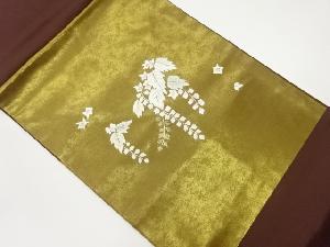 桔梗に藤模様刺繍名古屋帯